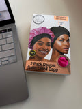 2 PACK DOUBLE SATIN LINED CAPP