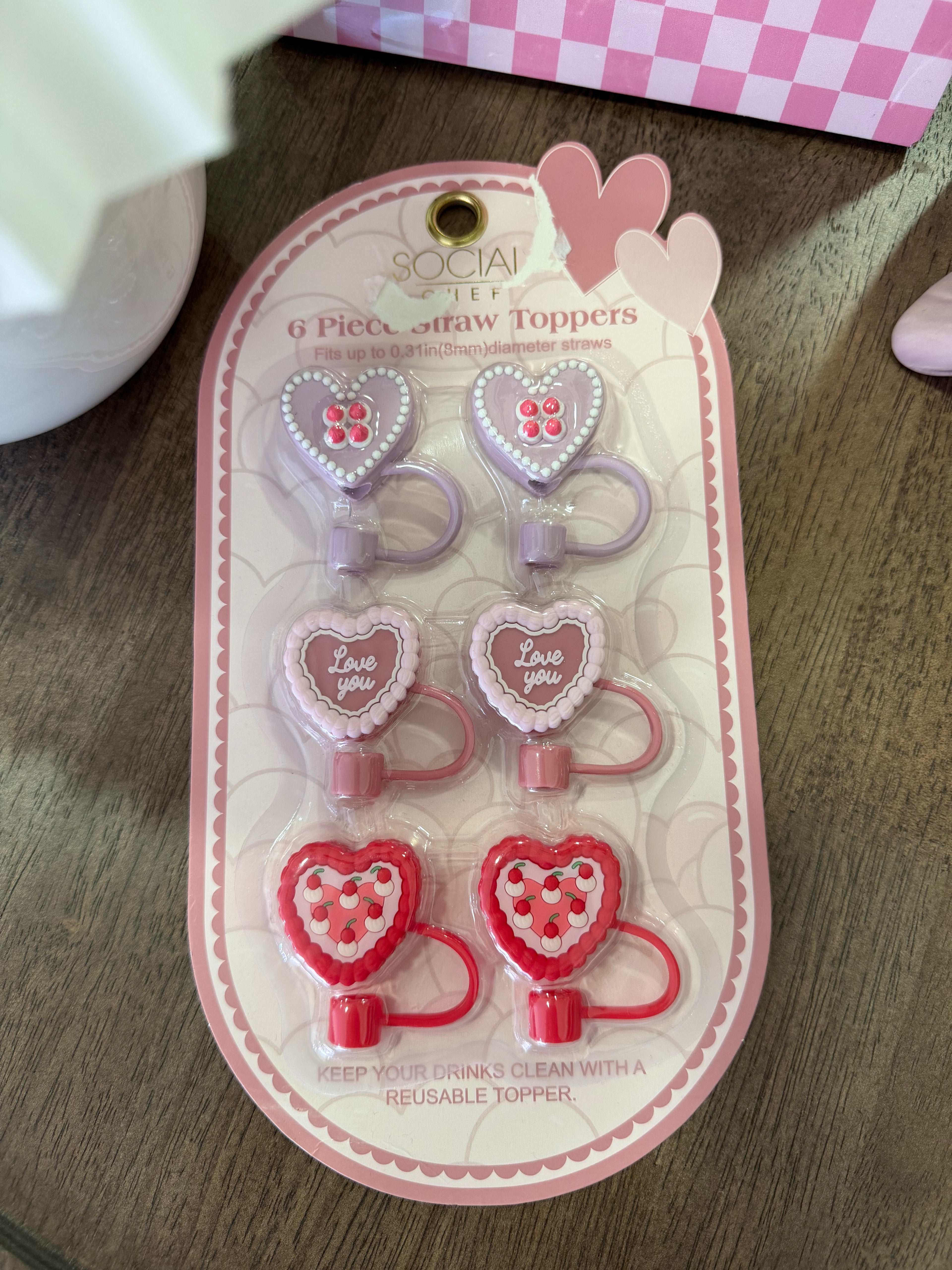 6 PIECE STRAW TOPPERS