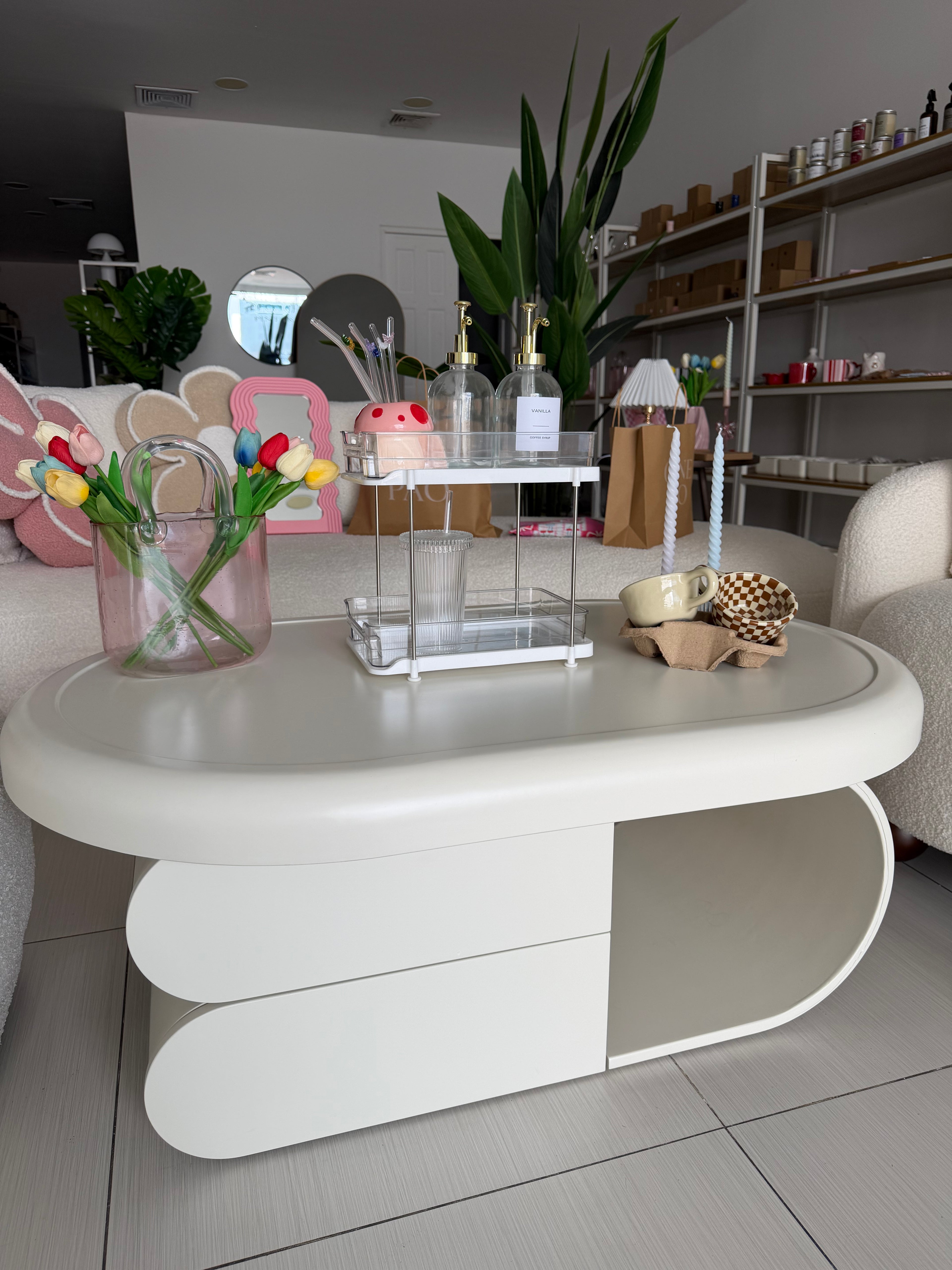 MESA DE CENTRO BLANCA
