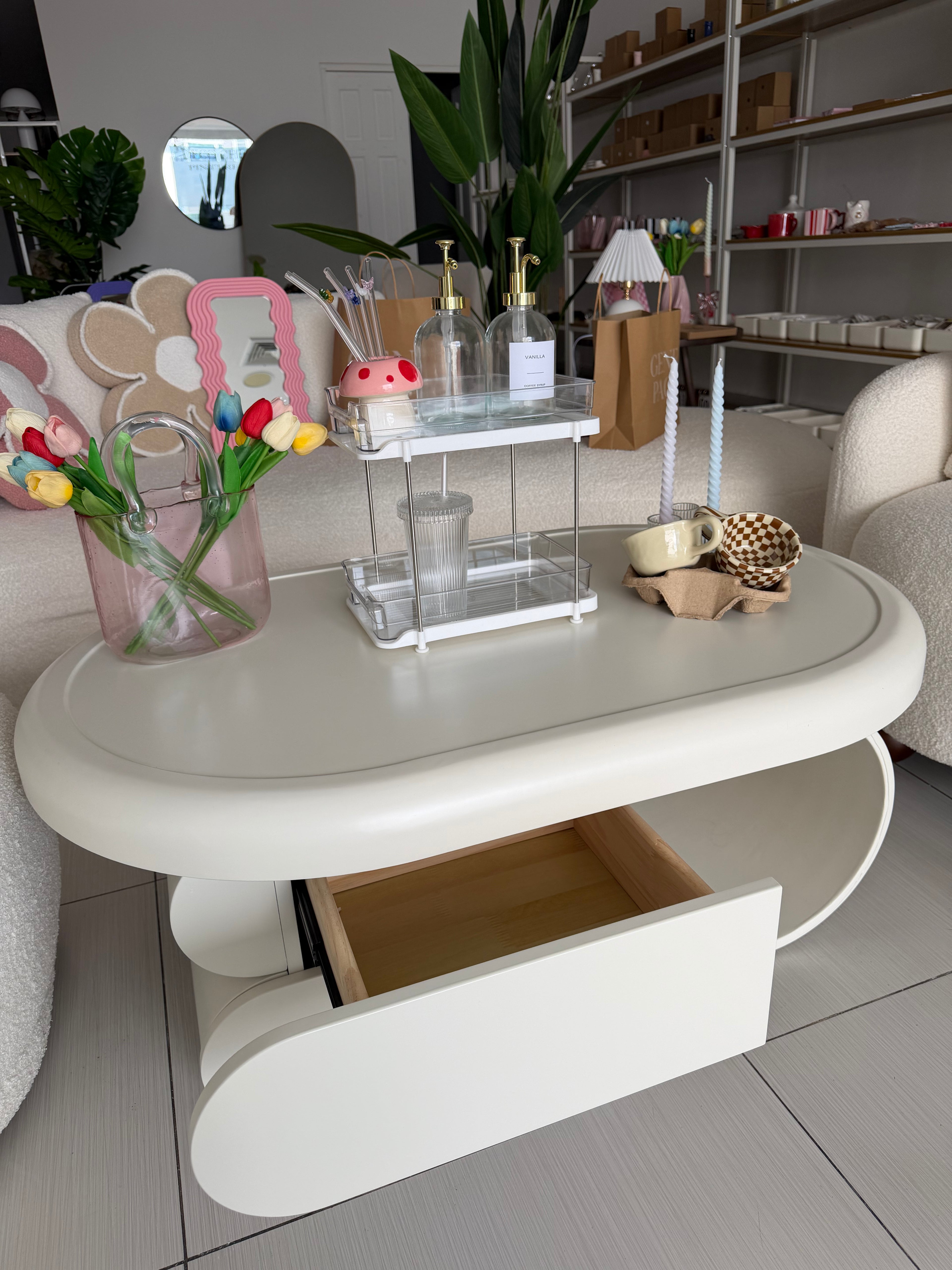 MESA DE CENTRO BLANCA