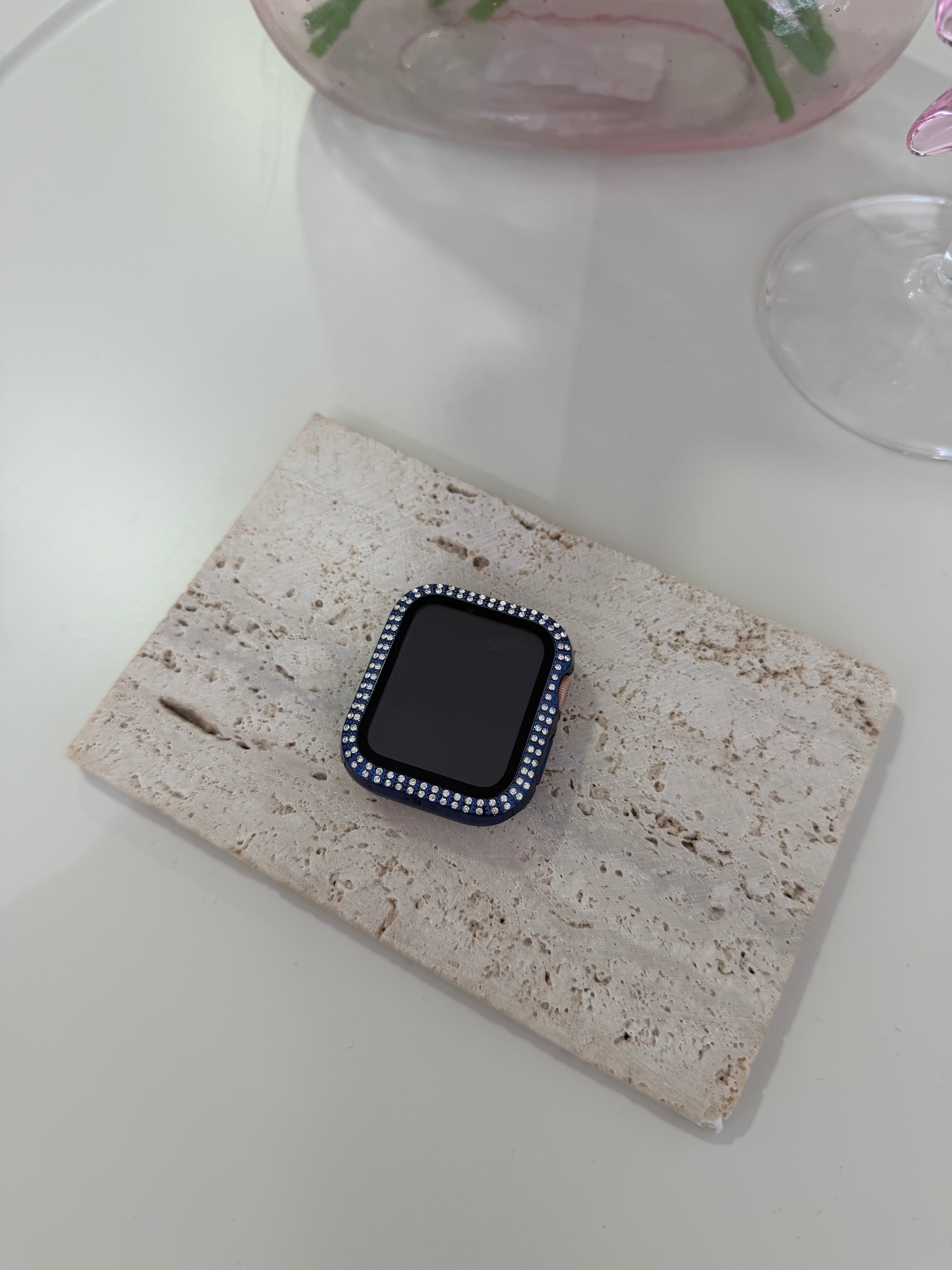 CASE AZUL CON BRILLOS